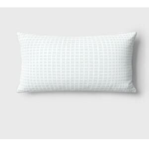 Room Essentials 17"x10" Decorative Outdoor Lumbar Pillow Mint Green Squares NEW